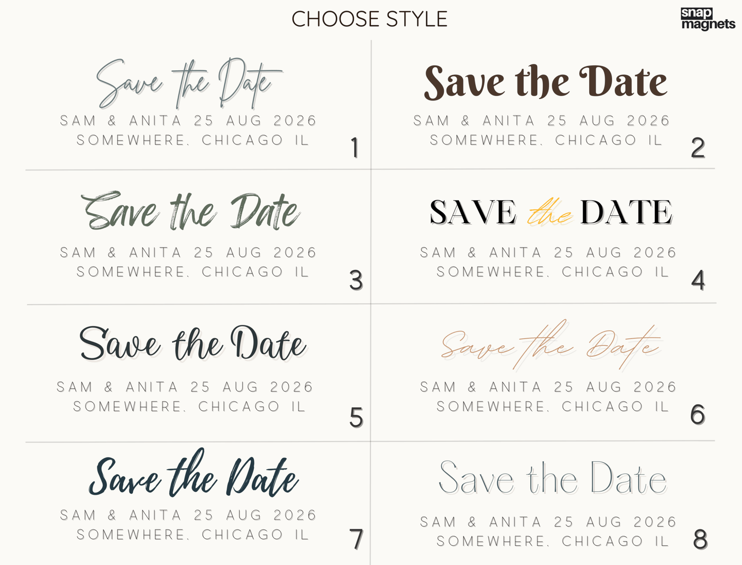 Save The Date Magnets - Snap Magnets